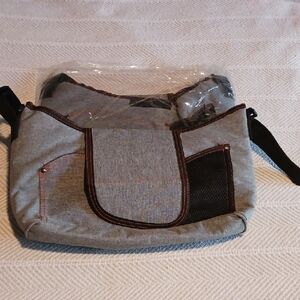 Gray and Brown Stroller Organizing Bag